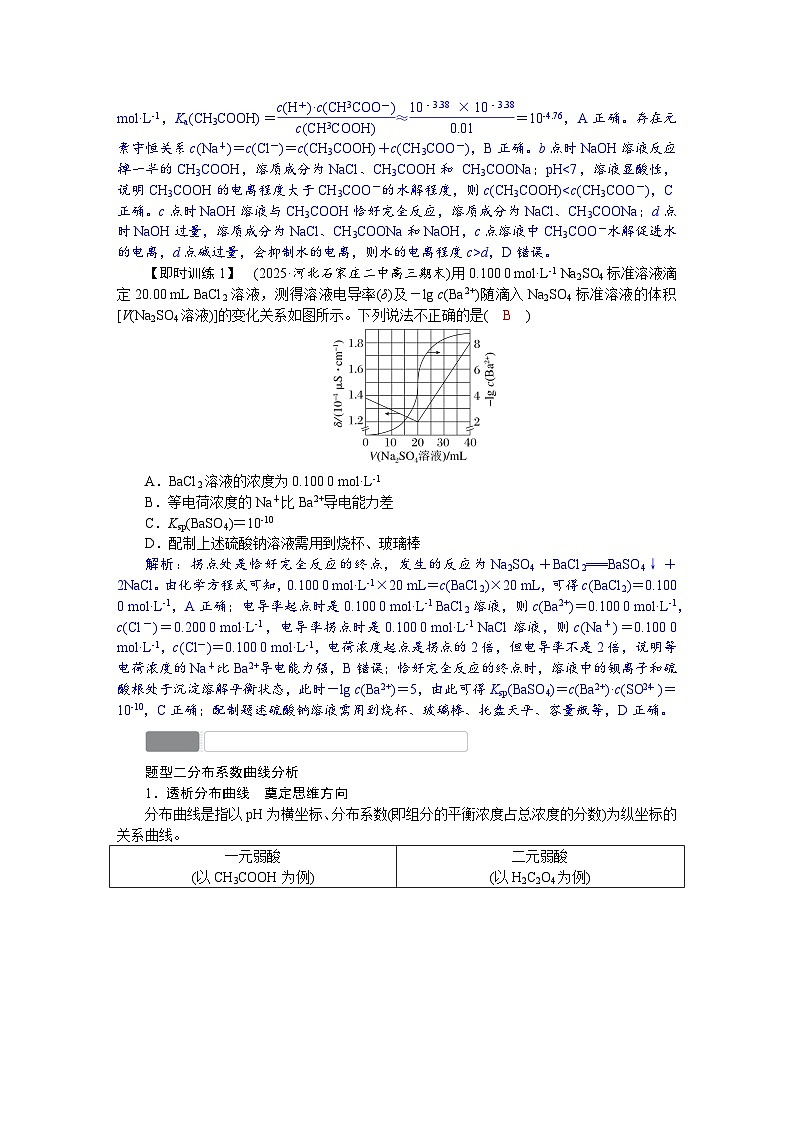 高考化学精品【一轮复习】讲义练习第九章　素养微专题(十)　离子平衡图像分析第2页