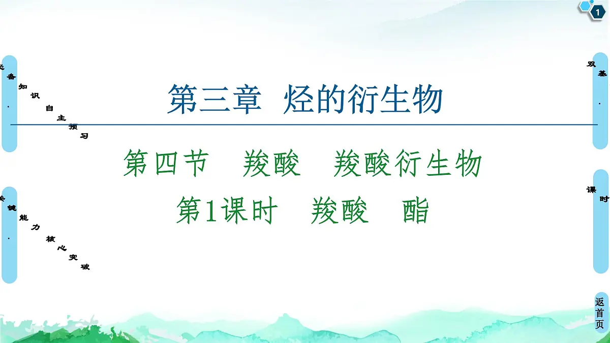 第3章 第4节　第1课时　羧酸　酯 课件【新教材】人教版（2019）高中化学选择性必修3第1页