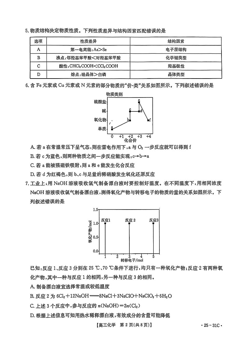 2025届广东省金太阳高三上学期9月联考-化学试卷（含答案）第2页