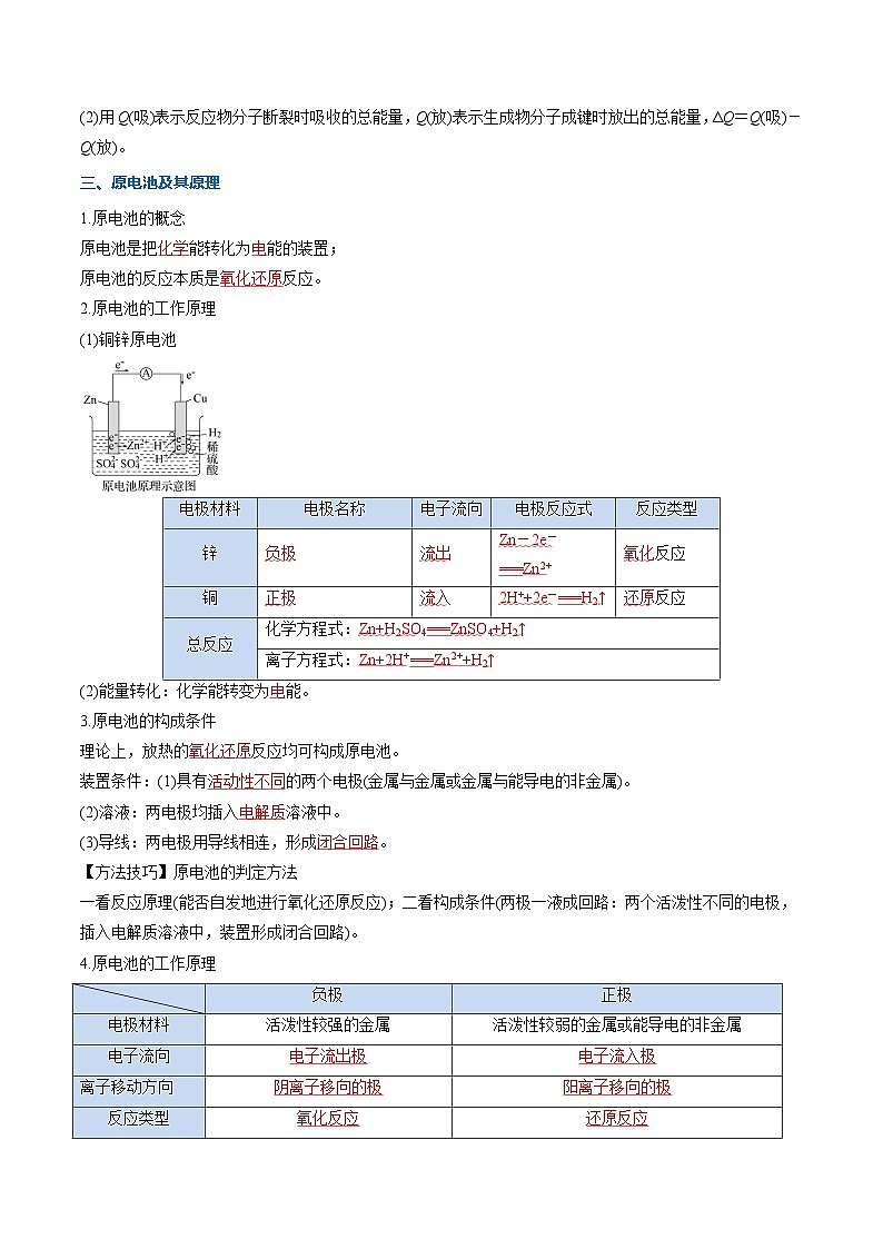 【暑假复习】专题3 化学反应与能量变化（教师版）-2025年新高二化学暑假衔接讲练 (人教版)第3页