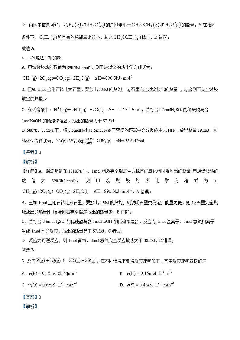 精品解析：黑龙江省牡丹江市第三高级中学2023-2024学年高二上学期第一次月考化学试题（解析版）第3页