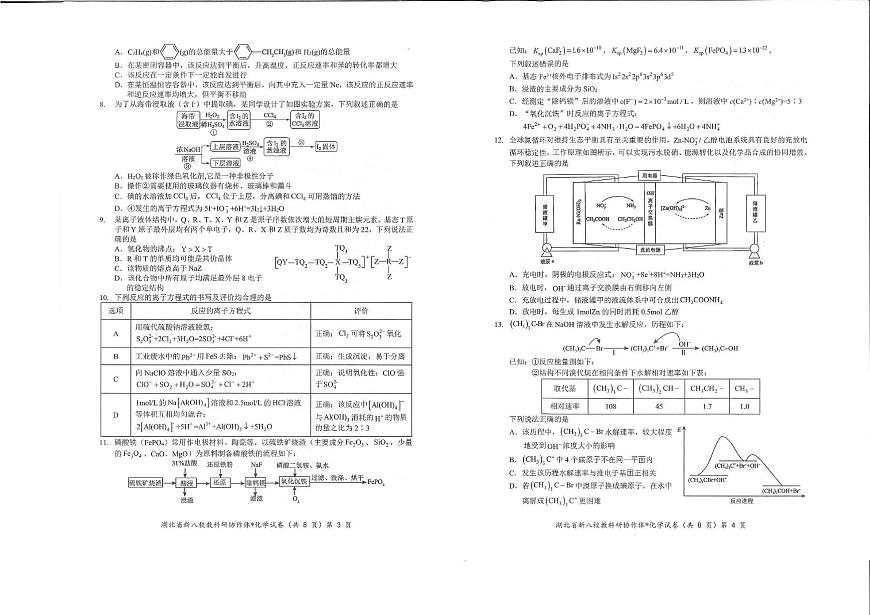 2025年湖北省新八校5月高三联考化学试题 化学试卷第2页