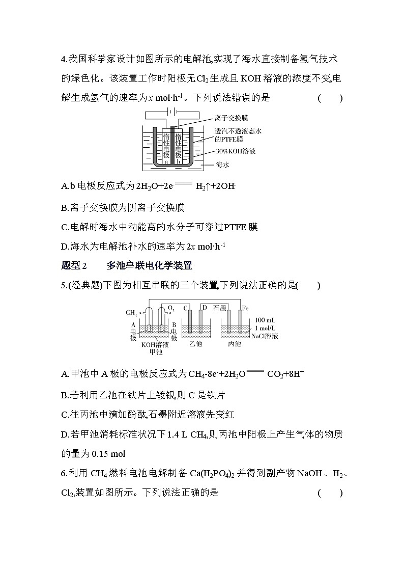 第四章题型整合练突破多室带膜电池、多池串联电化学装置第3页