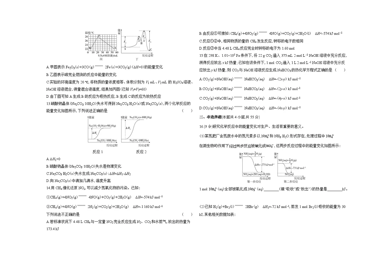 第一章化学反应的热效应单元测试卷（含答案解析）-人教版高中化学高二上册（选必一）第3页