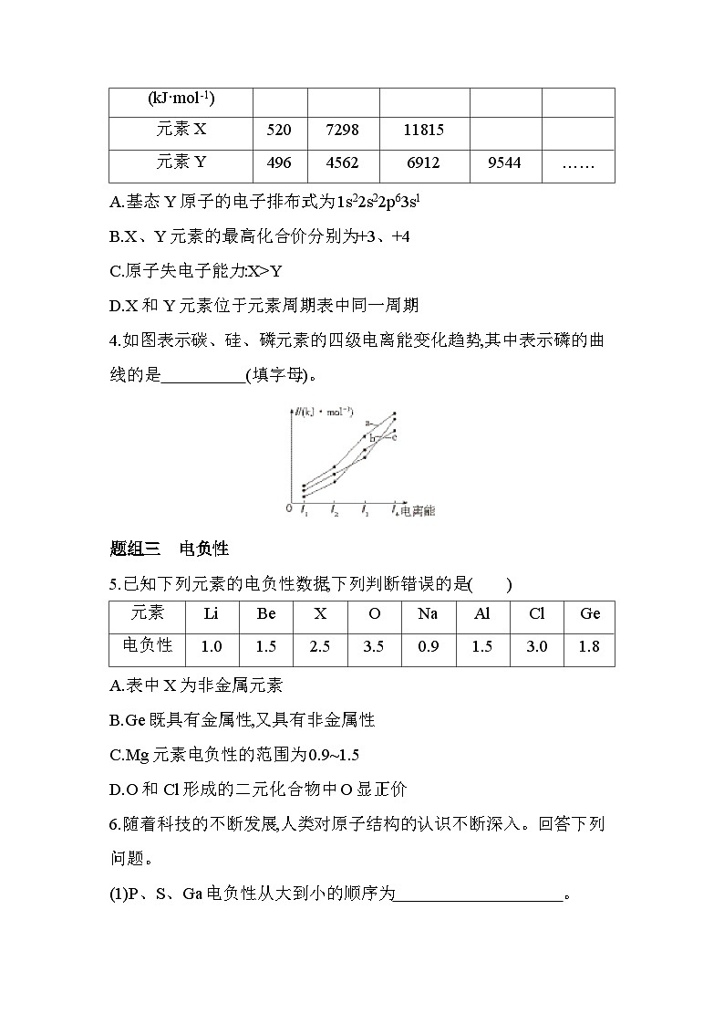 1.2.2元素周期律——原子半径、电离能、电负性的递变规律分层训练（含答案解析）-人教版高中化学高二上册（选必二）第2页