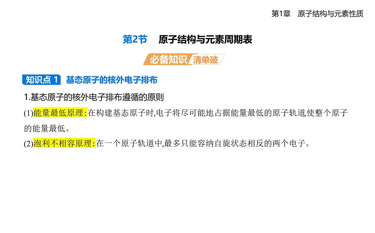 1.2原子结构与元素周期表知识点串讲课件-鲁科版高中化学高二上册（选必二）第1页