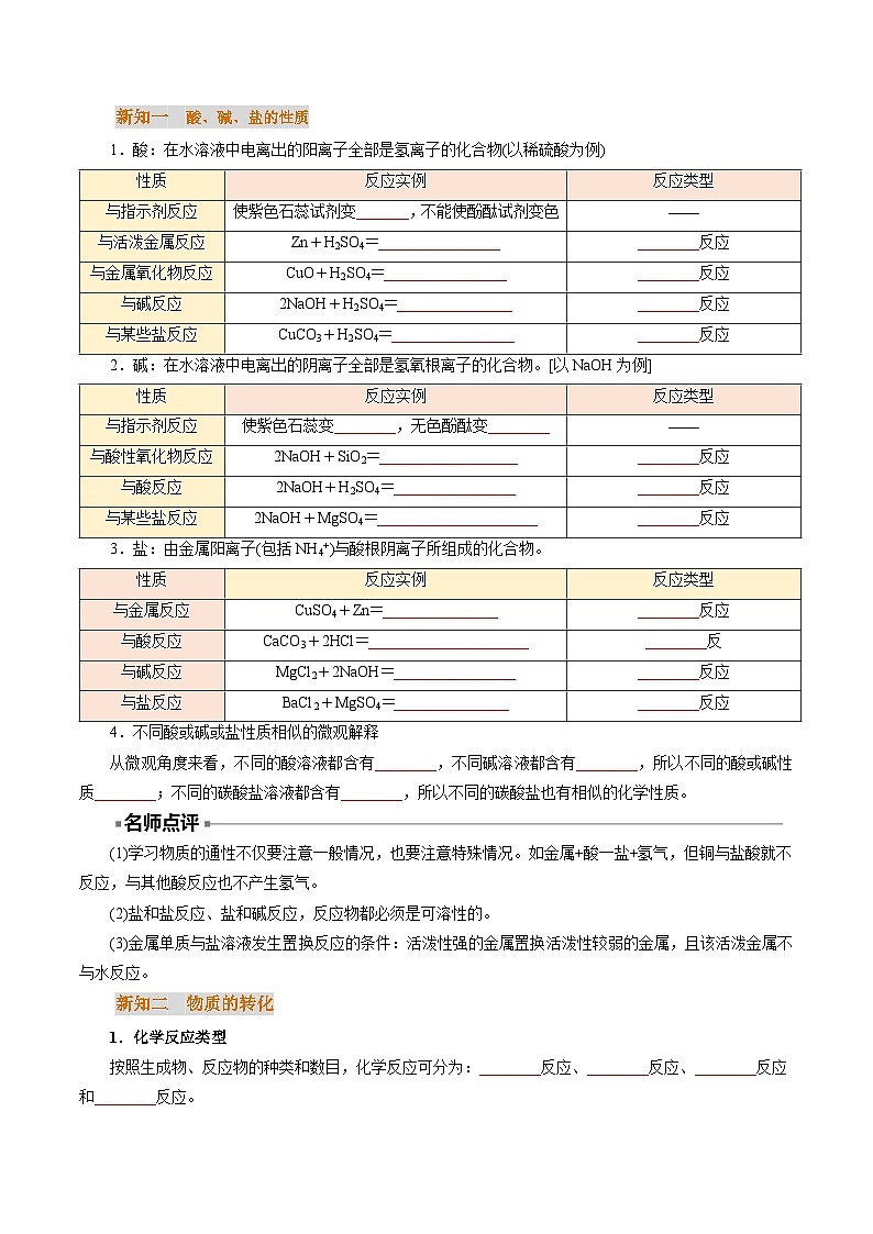 【初高衔接】衔接点03  物质的转化（学生版）-2025年初升高化学暑假衔接讲练 (通用版)第3页
