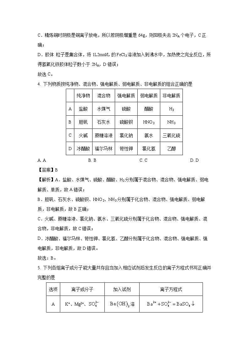 吉林省友好学校第78届2024-2025学年高三上学期1月期末联考化学试卷（解析版）第3页