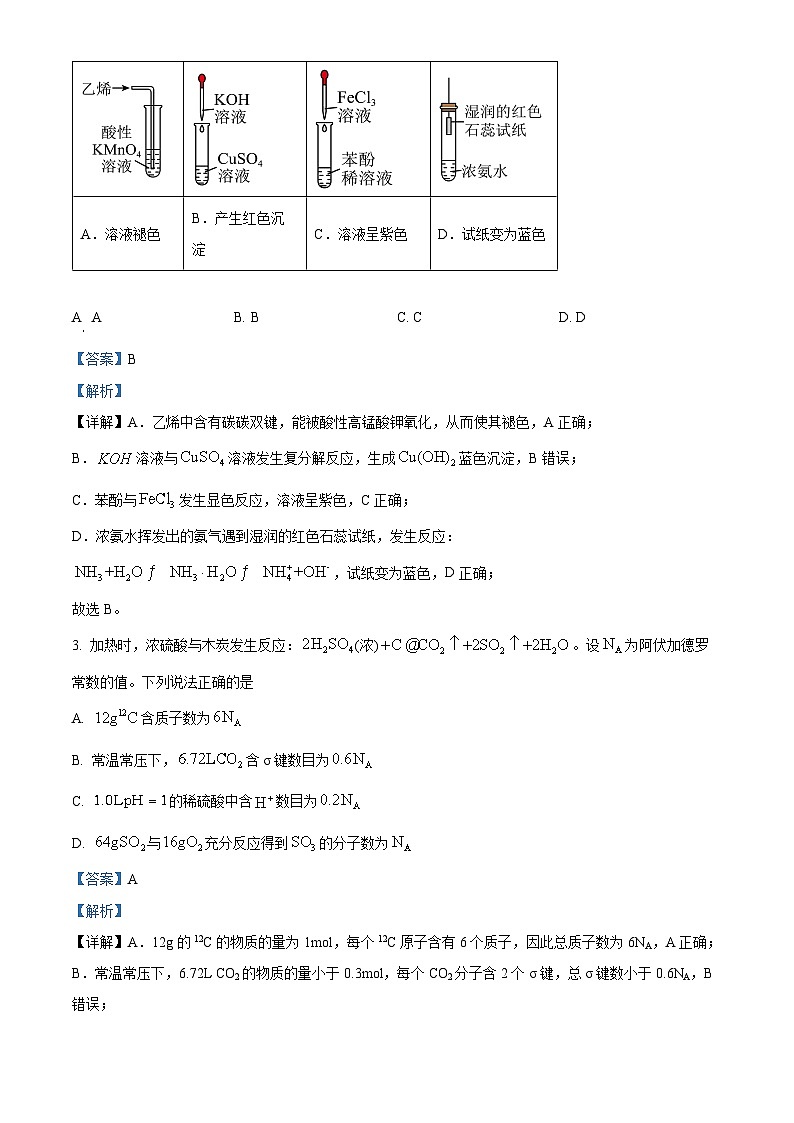 2025年高考真题——化学（湖南卷） Word版含解析第2页