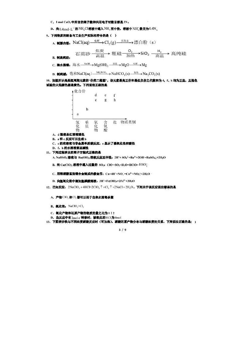 2025届广东省深圳高级中学高三下学期10月第一次诊断-化学试题（含答案）第3页