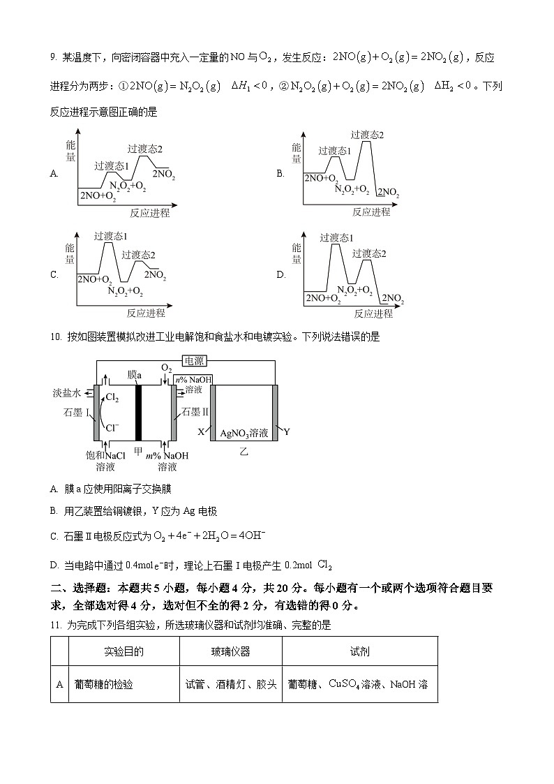 精品解析：山东省烟台市2024-2025学年高一下学期期末学业水平诊断化学试题（原卷版）第3页