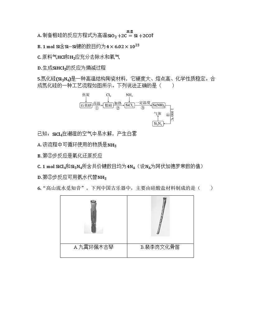 2026届高考化学一轮基础复习训练24 无机非金属材料第2页