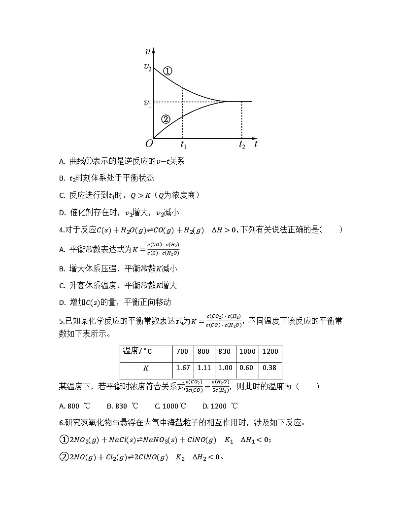 2026届高考化学一轮基础复习训练33 化学平衡与化学平衡常数第2页