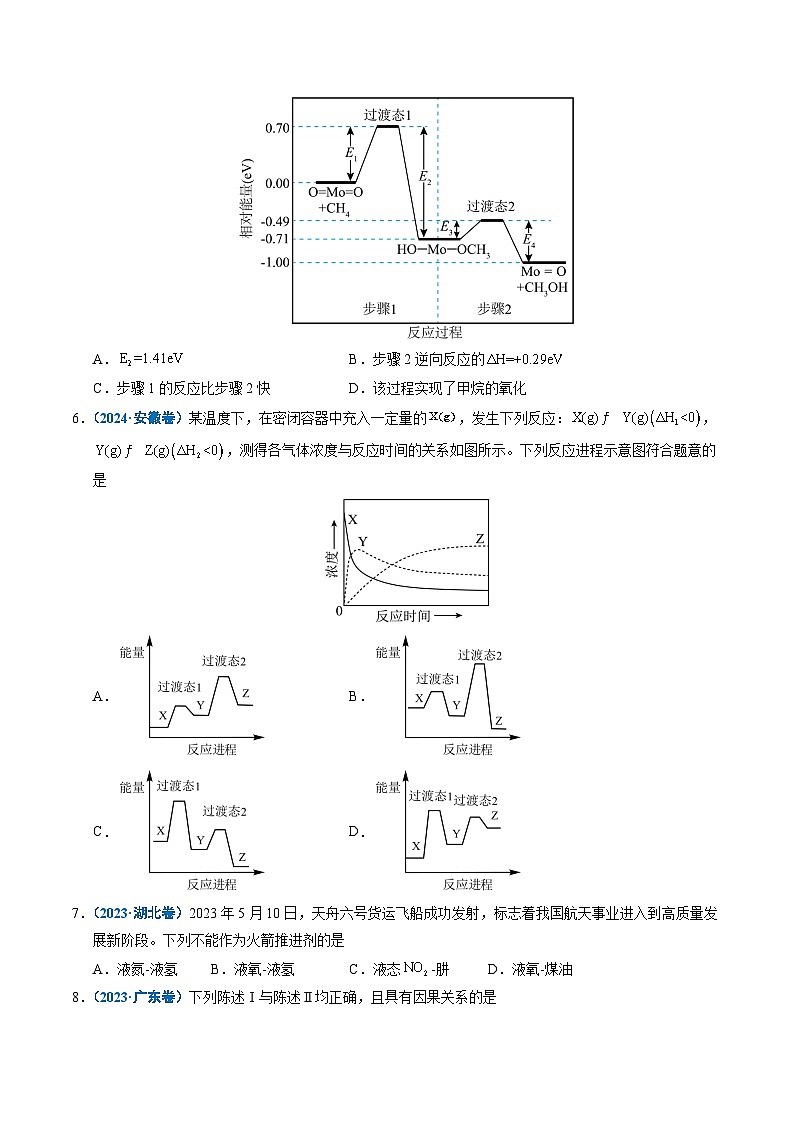 备战2026年高考精品试题汇编 化学 专题15 化学反应中的能量变化及反应机理（原卷版）第3页
