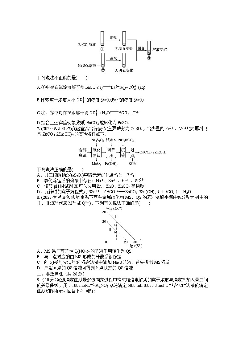 2026届高考化学一轮复习周测卷第16周盐类水解沉淀溶解平衡（Word版附解析）第2页