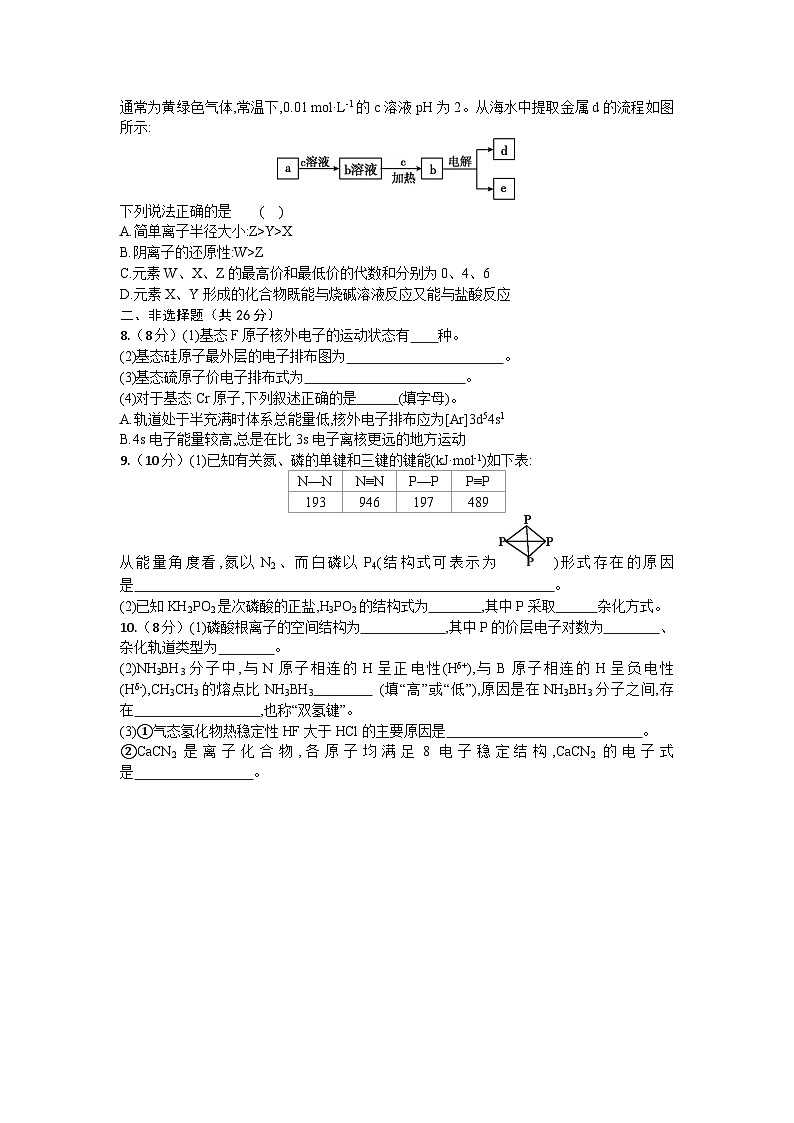 2026届高考化学一轮复习周测卷第9周元素周期律化学键（Word版附解析）第2页