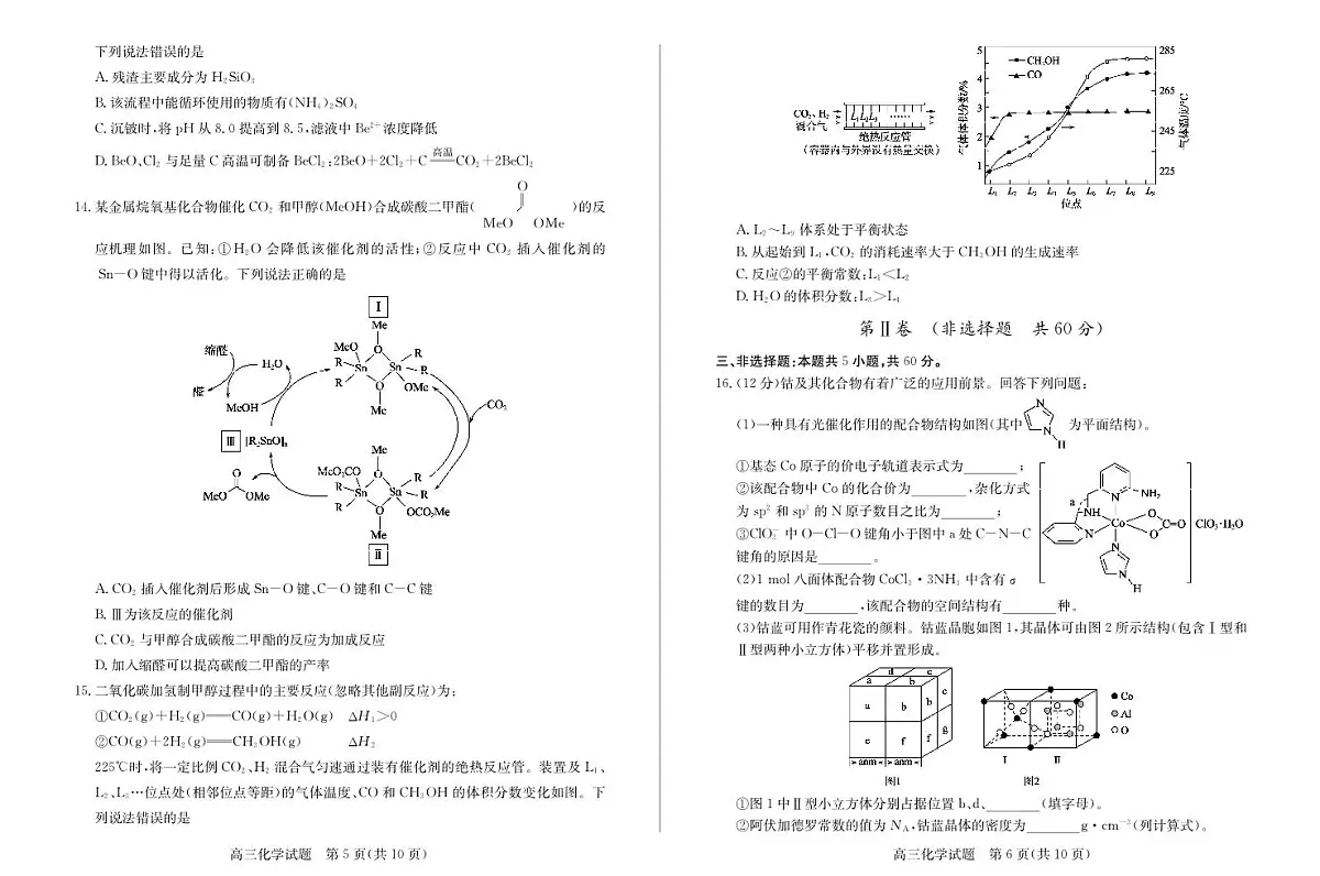 山东省滨州市2024-2025学年高三上学期1月期末考试化学试卷+答案第3页