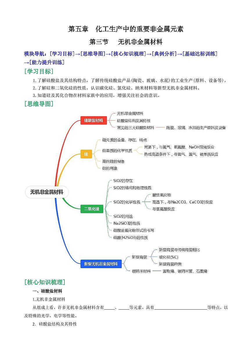 5.3 无机非金属材料(原卷版)第1页