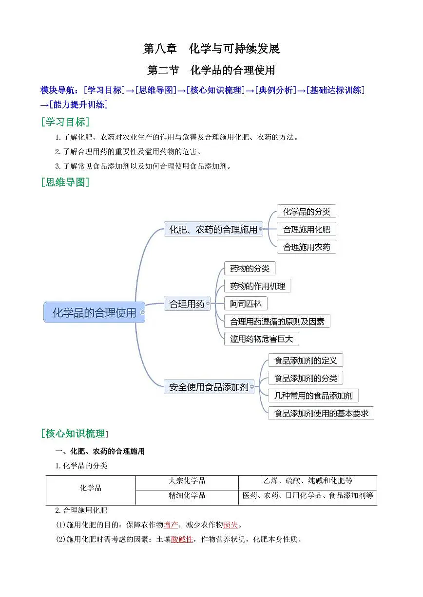 8.2 化学品的合理使用(解析版)第1页