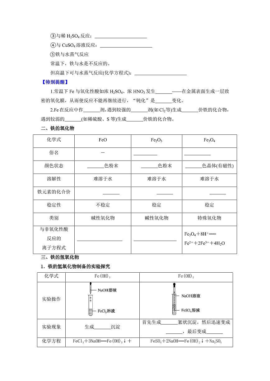 第15讲 铁的单质、氧化物和氢氧化物(原卷版)第2页