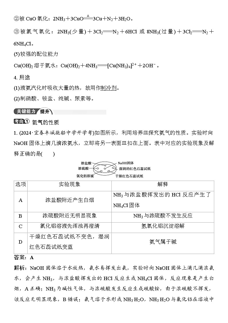 第20讲　氨及铵盐　含氮物质的转化 （含答案 ） 2026届高三化学一轮总复习 教案第2页