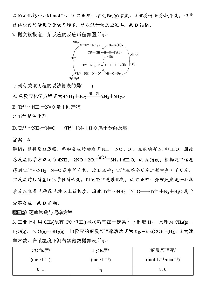 第39讲　过渡态理论　催化剂对化学反应的影响 （含答案 ） 2026届高三化学一轮总复习 教案第3页