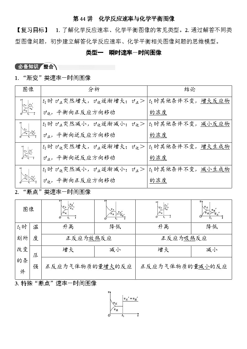 第44讲　化学反应速率与化学平衡图像 （含答案 ） 2026届高三化学一轮总复习 教案第1页