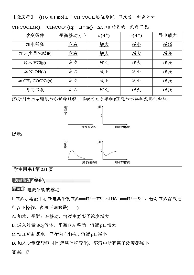 第45讲　弱电解质的电离平衡 （含答案 ） 2026届高三化学一轮总复习 教案第2页