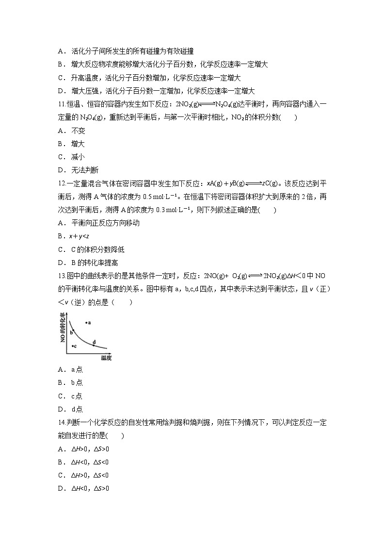 第二章 化学反应速率与化学平衡 单元检测题  高中化学人教版（2019）选择性必修1第3页