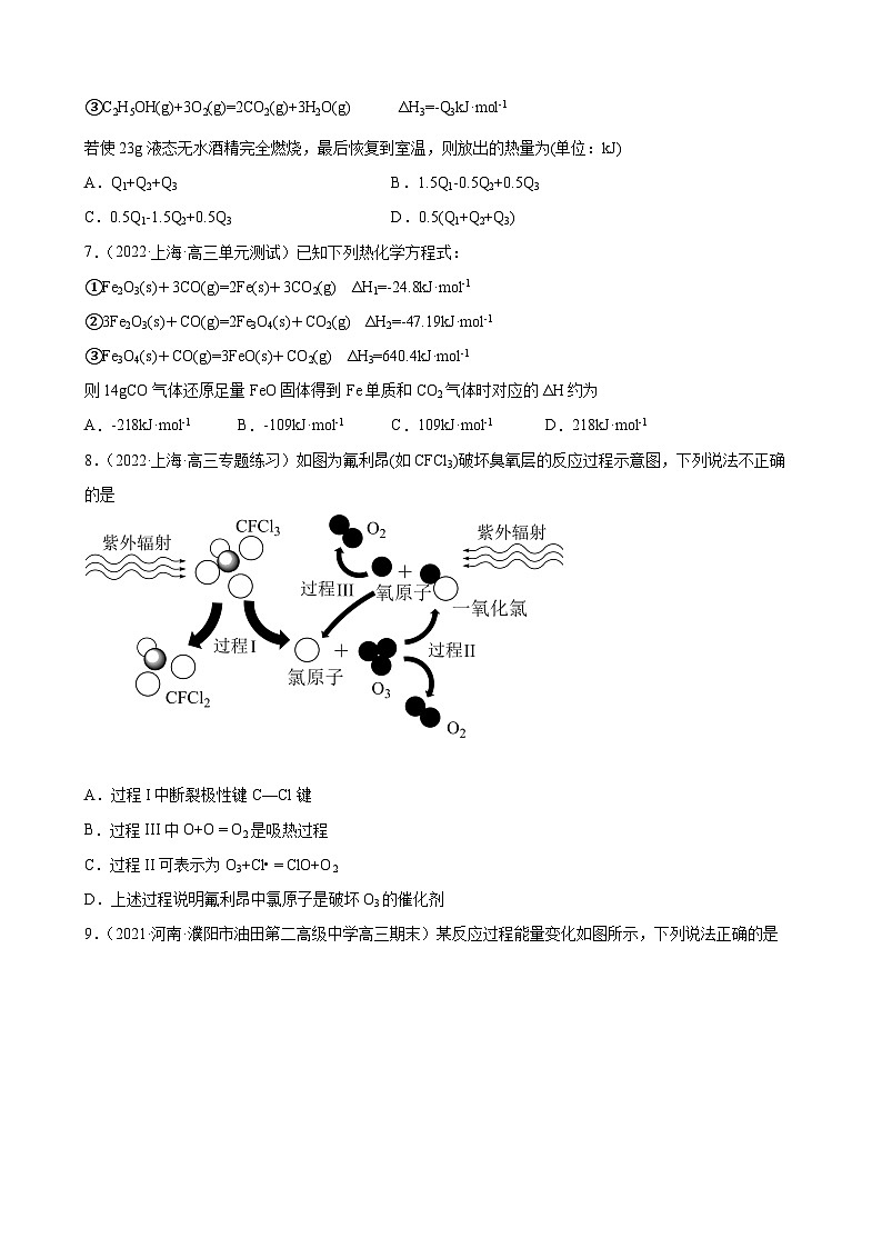 高考化学一轮专题复习：化学反应的热效应专题训练第3页