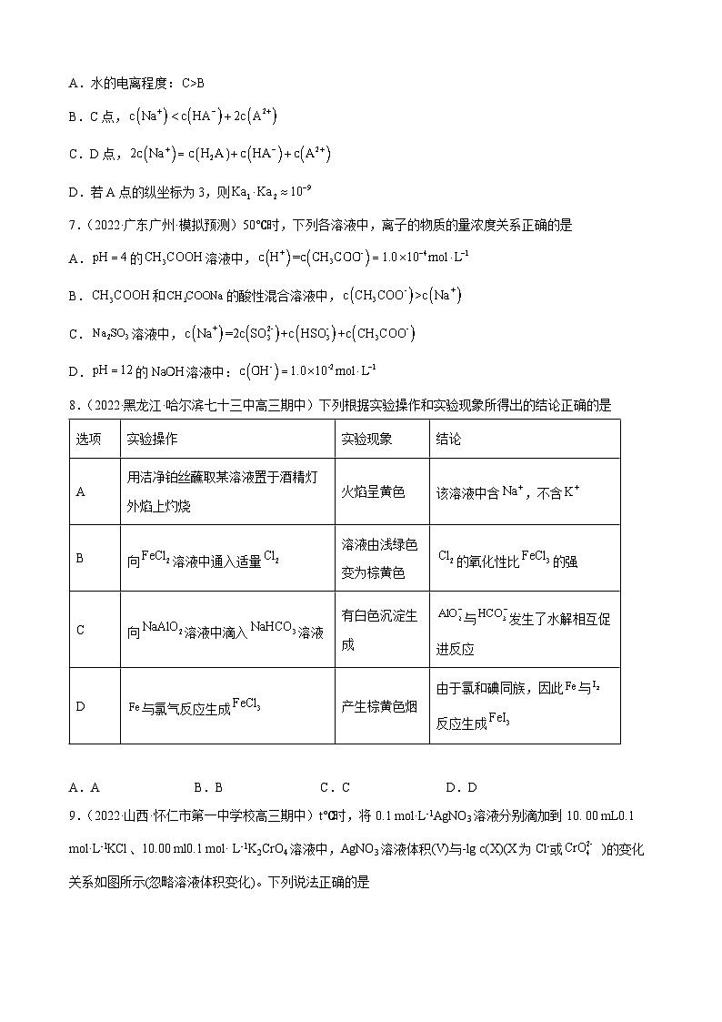 高考化学一轮专题训练：水溶液中的离子反应与平衡第3页