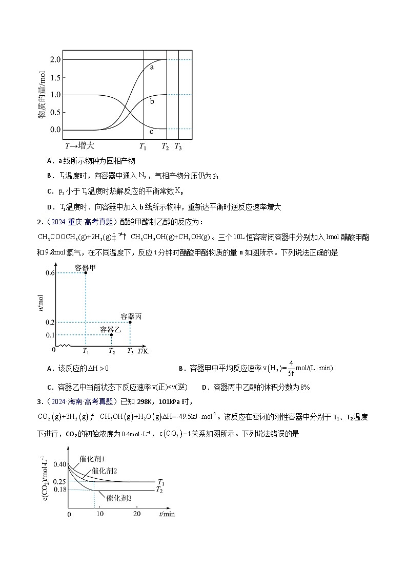 专题33 化学反应速率与化学平衡图像分析（原卷版）第2页