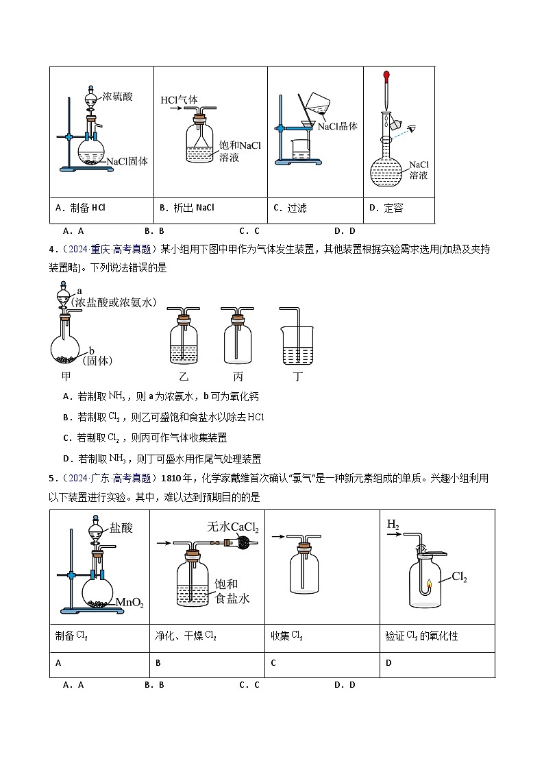 专题55 常见物质的制备（原卷版）第3页