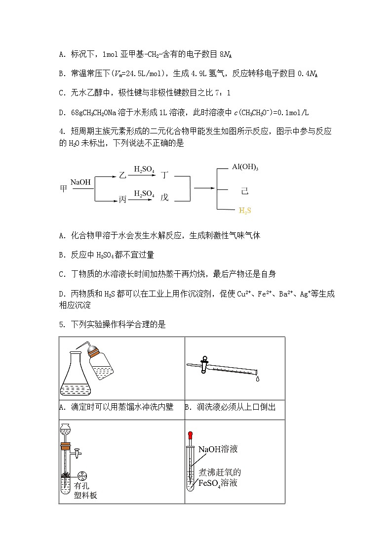 河南省实验中学2024-2025学年高三下学期第五次模拟考试 化学试卷（含答案解析）第2页
