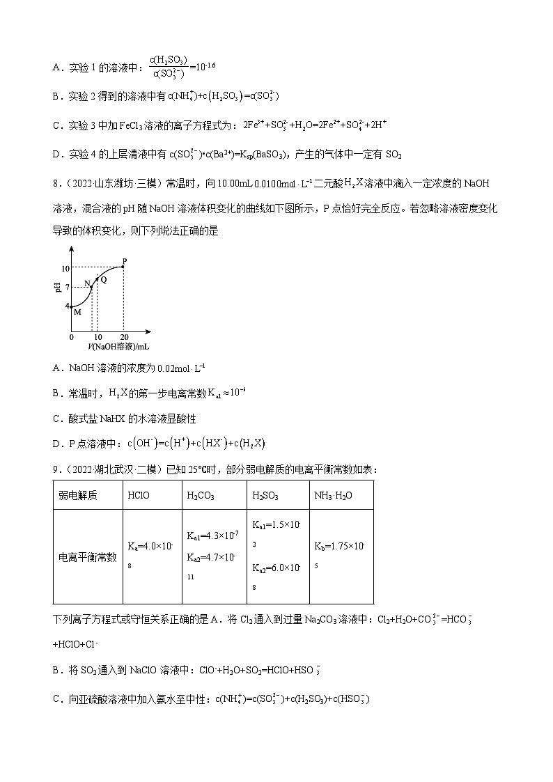 高考化学一轮复习：弱电解质的电离专题训练第3页