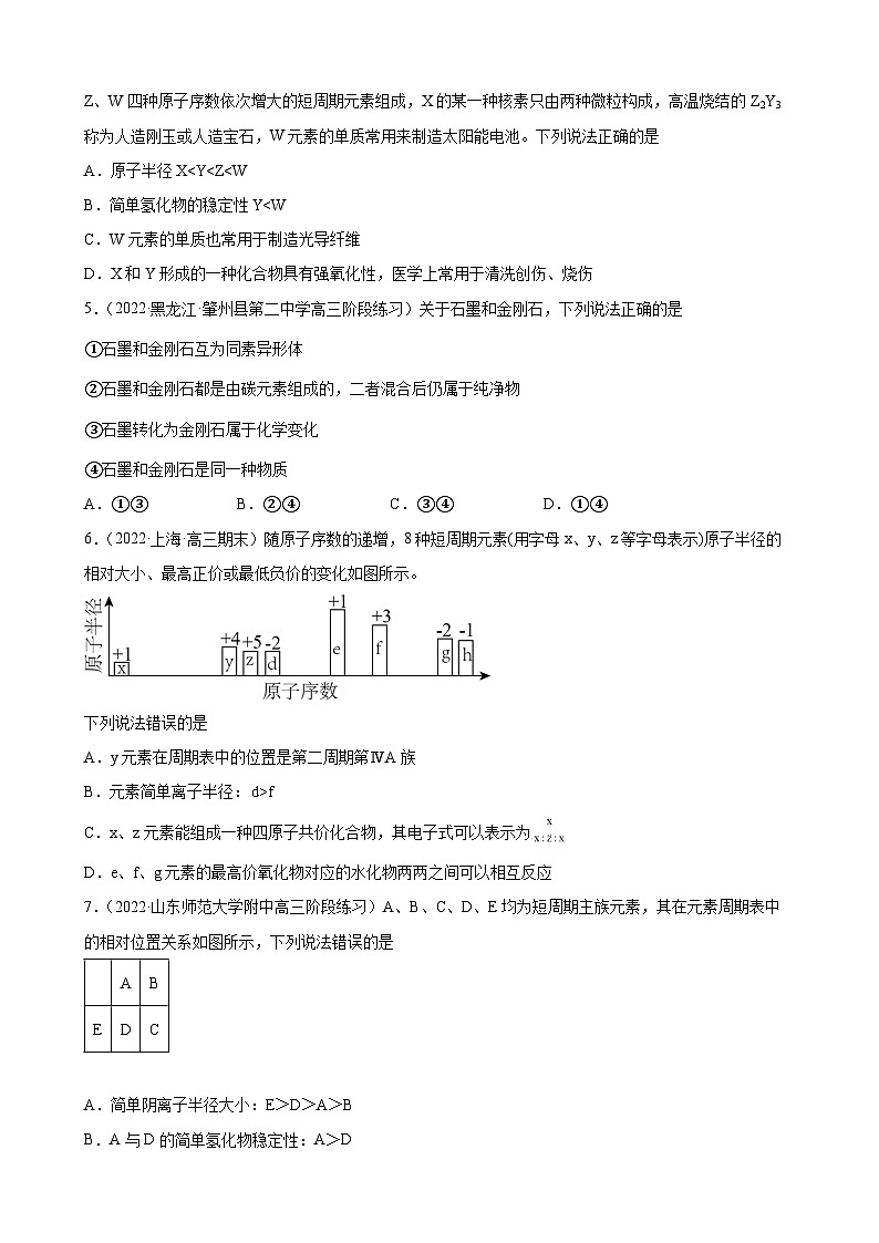 高三化学一轮专题复习题——物质结构 元素周期律第2页