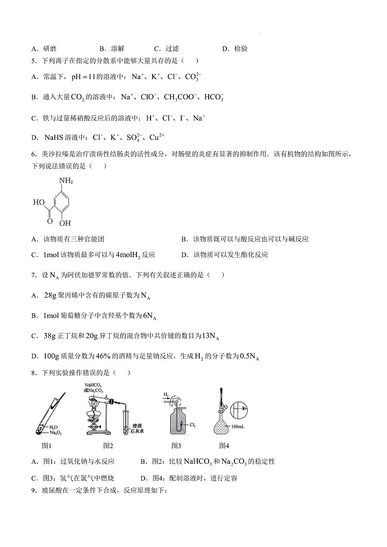 2025届黑龙江省绥化市绥棱一中高三下学期10月考-化学试题（含答案）第2页