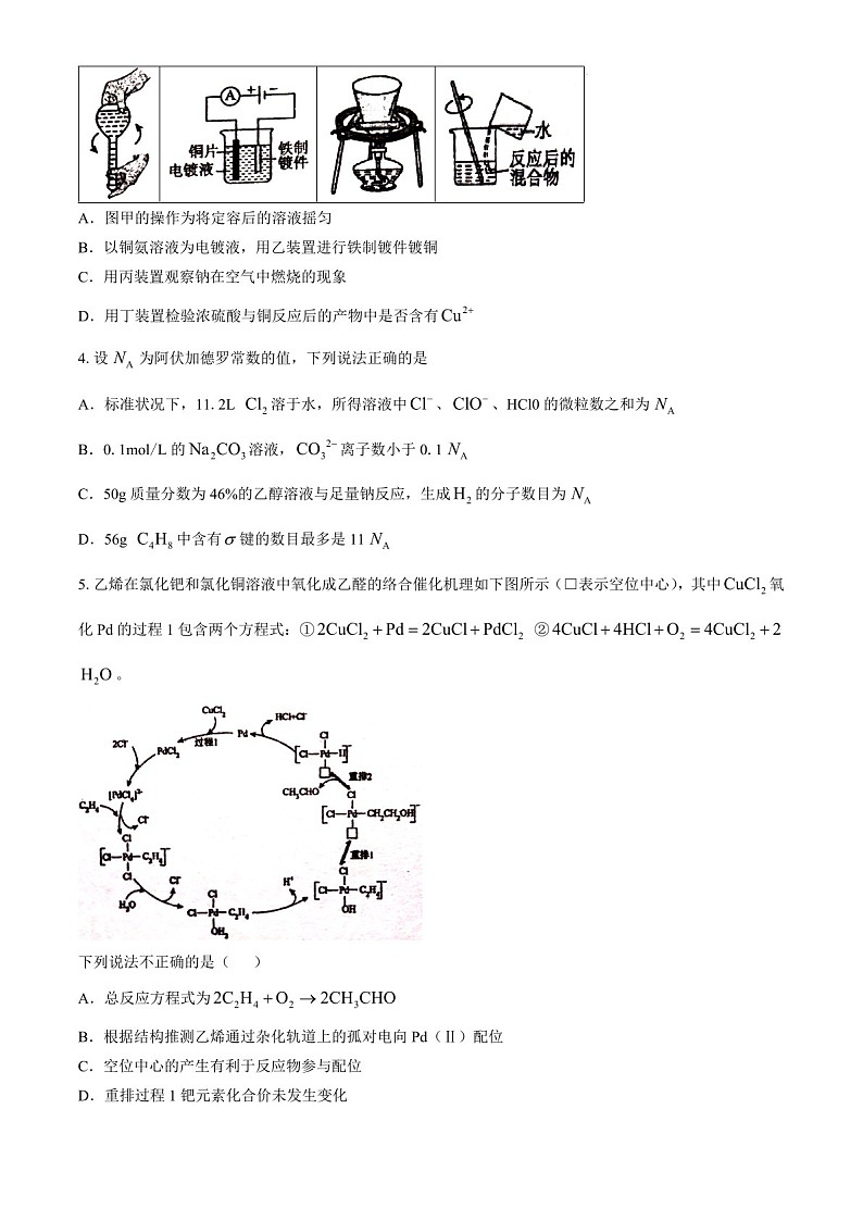 2025届江西省南昌十中高三下学期10月考-化学试题（含答案）第2页