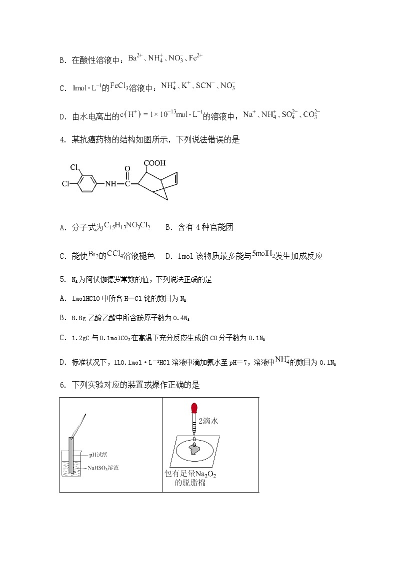 山东省泰安市2025届高三下4月二轮复习检测化学试题（含答案解析）第2页