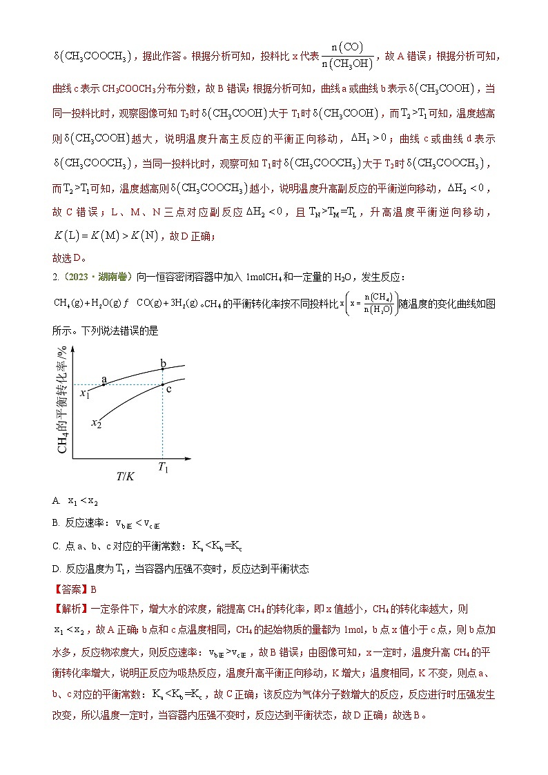 专题06 反应速率与化学平衡-【好题汇编】3年（2022-2024）高考1年模拟化学真题分类汇编（湖南专用）（解析版）-A4第2页