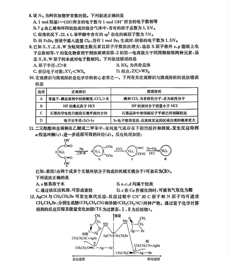 黑吉辽蒙三省一区金太阳2026届高三9月开学联考化学试卷（含答案及解析）第3页