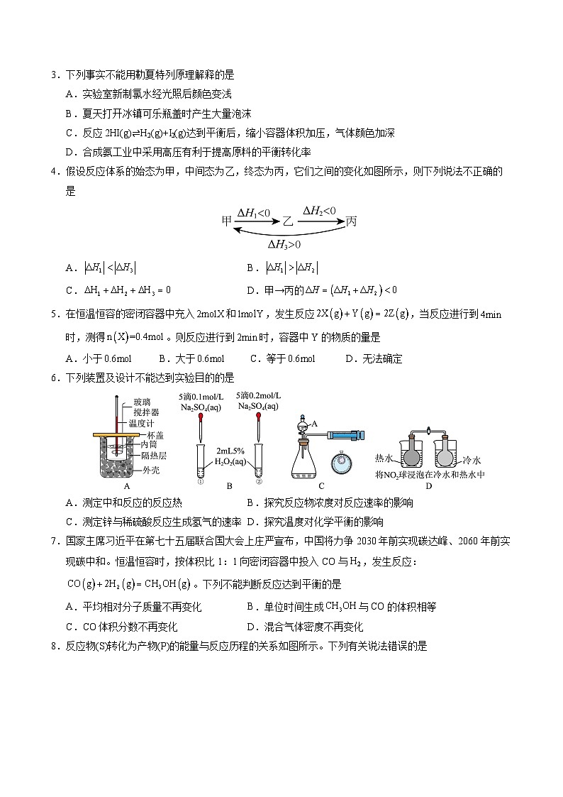 高二化学第一次月考卷（考试版）A4版第2页
