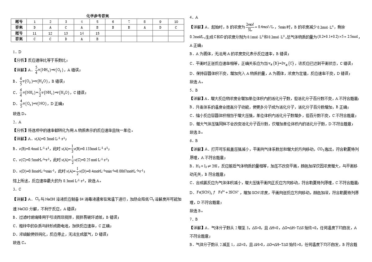 化学答案第1页