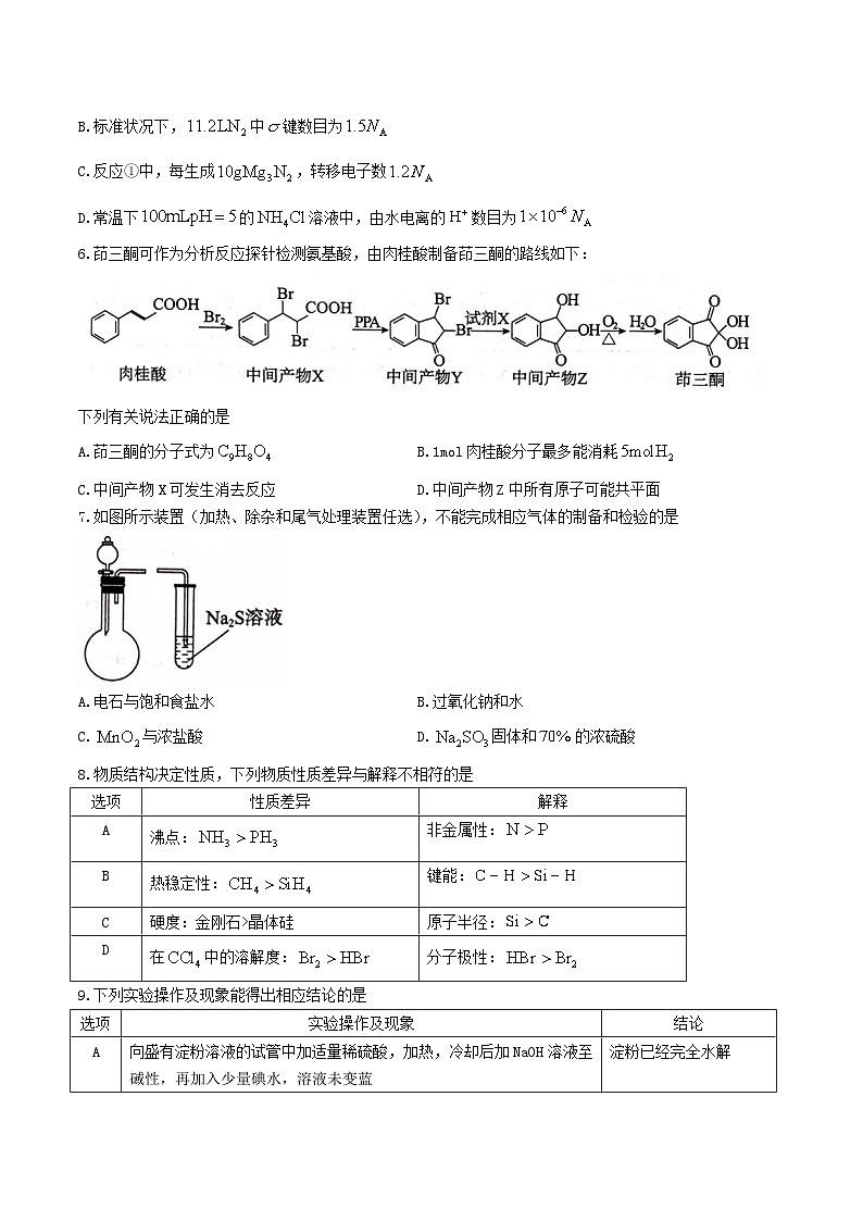 2026唐山高三上学期开学摸底演练试题化学含答案第2页