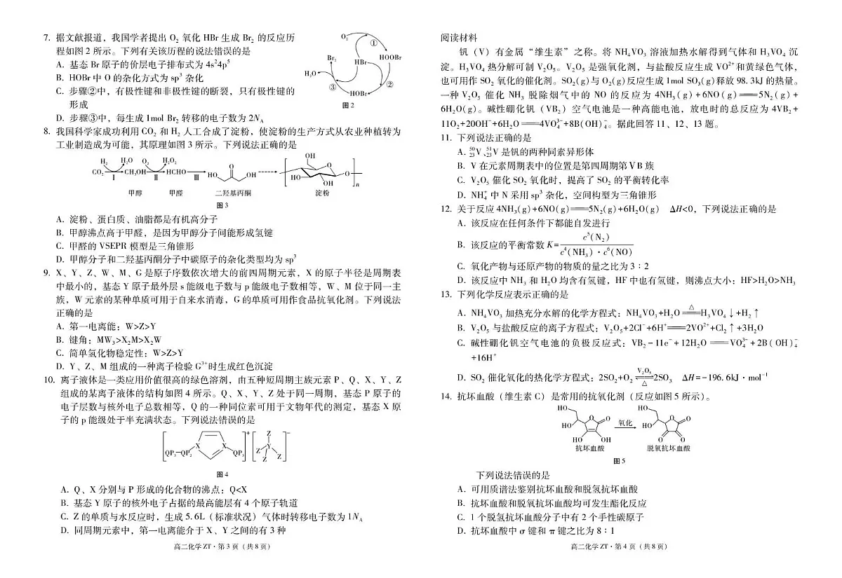 云南省昭通市市直中学2024-2025学年高二下学期3月第一次月考化学试卷+答案第2页