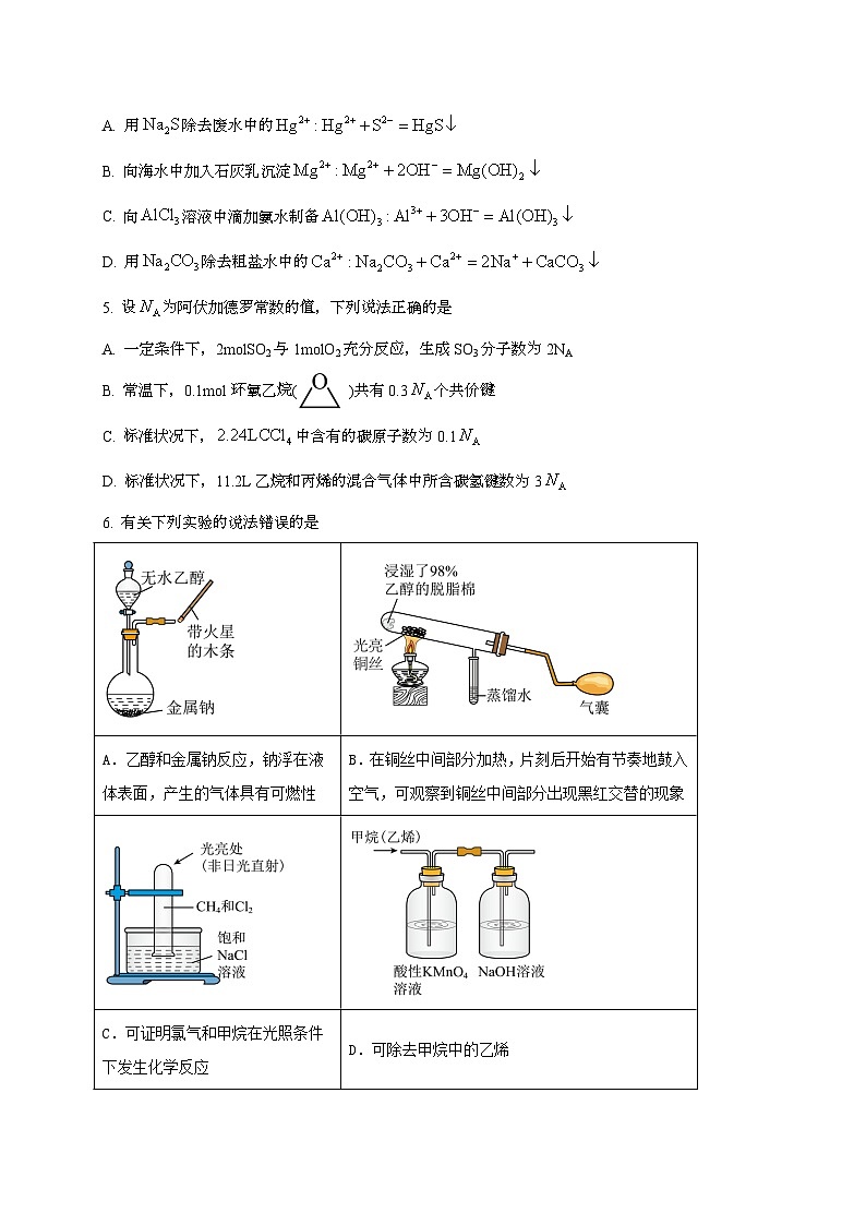 四川省成都市第十八中学校2025~2026学年高二上学期入学考试化学试题（含答案）第2页