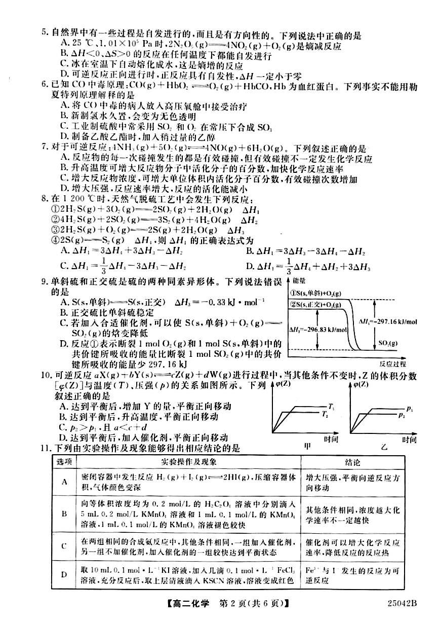 河南省周口市鹿邑县2024-2025学年高二上学期10月月考化学试题第2页