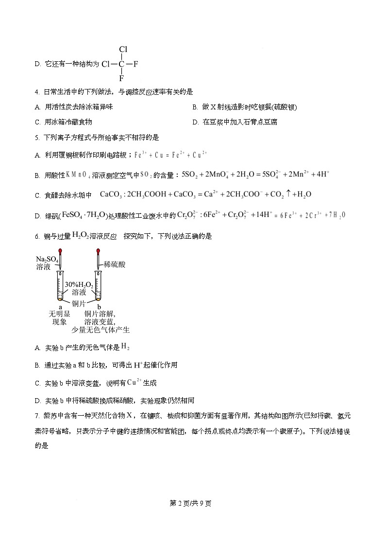 湖南省湖湘名校2025-2026学年高二上学期入学考试化学试题（原卷版）第2页