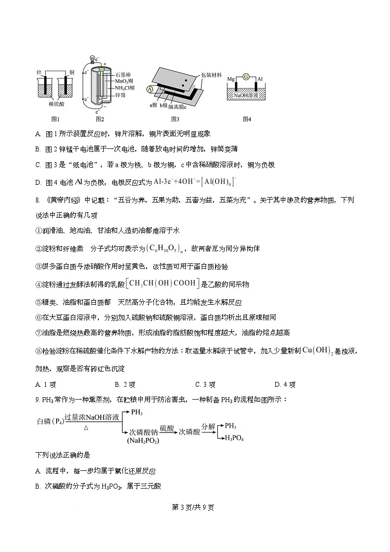 湖南省长沙市麓山国际实验学校2025-2026学年高二上学期入学考试化学试卷 Word版无答案第3页