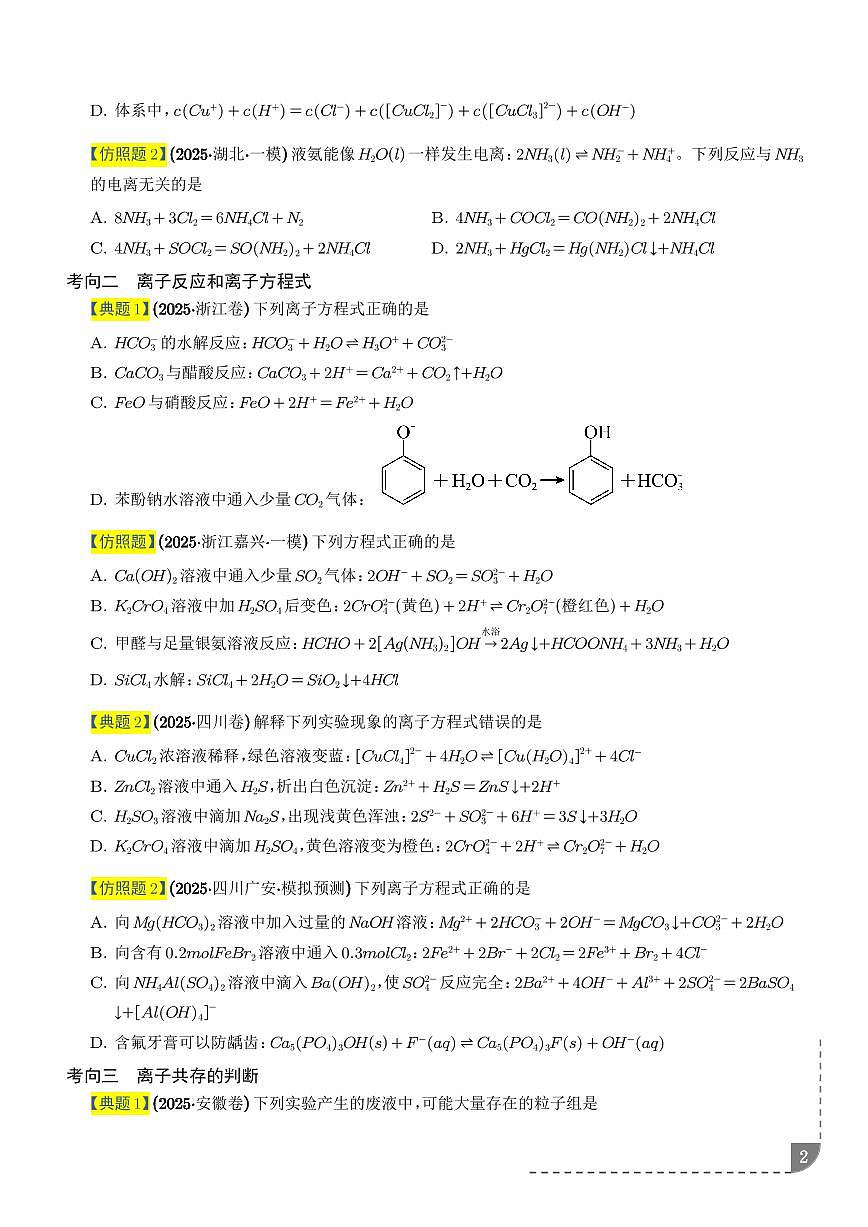 专题  离子反应（学生版）第2页